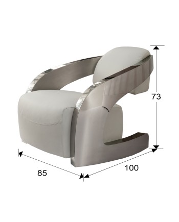 SILLON ·AMANDA· ACERO BLANCO